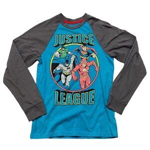 Boys Justice League‎ Raglan Sleeve Top Size Large 10/12
